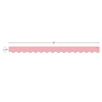 Teacher Created Resources Border Trim, 2.19" x 2.92', Composition Pink Scalloped, 12/Pack, 6 Packs/Bundle (TCR9316-6)