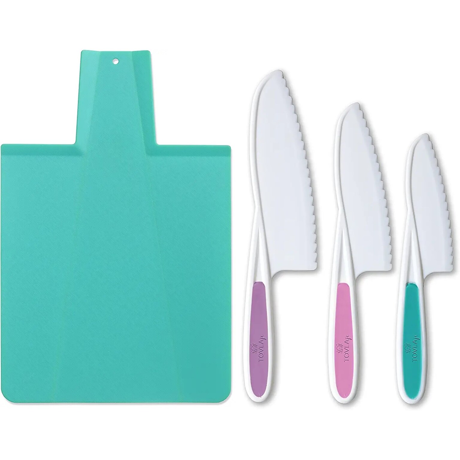 Tovla Jr. Kids Kitchen Knife & Cutting Board Set, Blue (Z5-UJGK-PSX5)