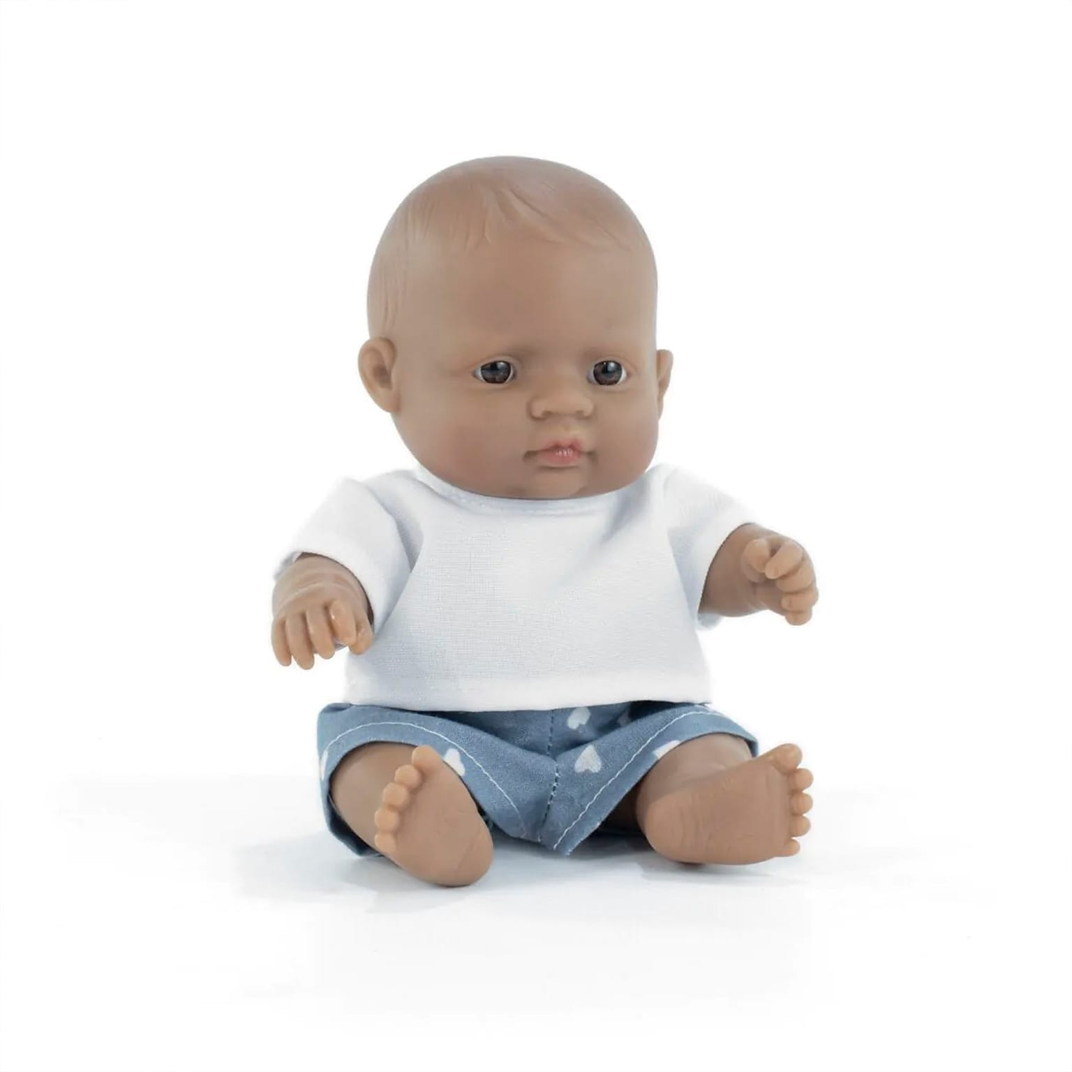 Miniland My Friends & Me Vinyl Hispanic Boy Baby Doll, 8.25, Multicolored (MLE33005)