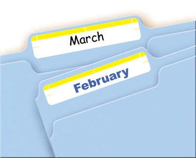 Avery Easy Peel Laser/Inkjet File Folder Labels, 4 x 6 Sheets, 2/3 x 3-7/16, White/Yellow, 252 L