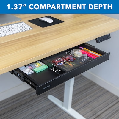 Mount-It! 2"H x 21"W Under-Desk Drawer, Black (MI-7294BLK)