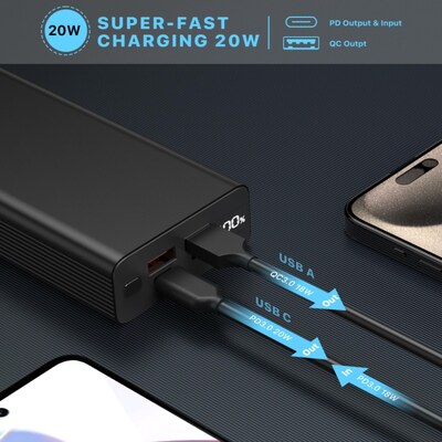 MyBat Pro Power Universal USB Power Bank, 20000mAh, Black (BAK00320K)