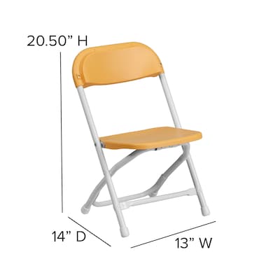 Flash Furniture Plastic Kids Folding Chair, Yellow, 2 Pieces (2YKIDYL)