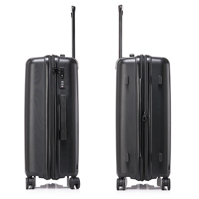 DUKAP Airley 3-Piece Hardside Spinner Luggage Set, TSA Checkpoint Friendly, Black (DKAIRSML-BLK)