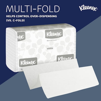 Kleenex Multifold Paper Towels, 1-ply, White, 150 Sheets/Pack, 16 Packs/Carton (01890)