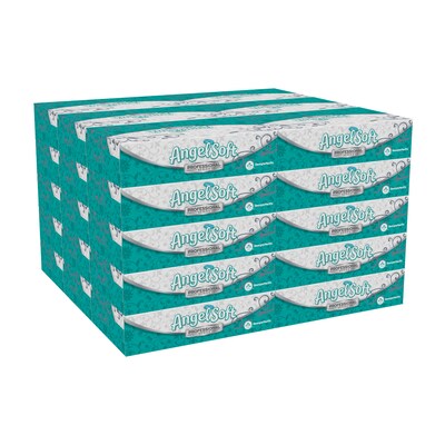 Angel Soft Professional Series Facial Tissue, 2-Ply, White, Flat Box, 100 Sheets/Box, 1 Box/Pack (48580)