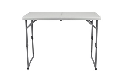National Public Seating BFHT Series 24" x 48" Fold-In-Half Folding Table, Grey (BFHT-2448A)