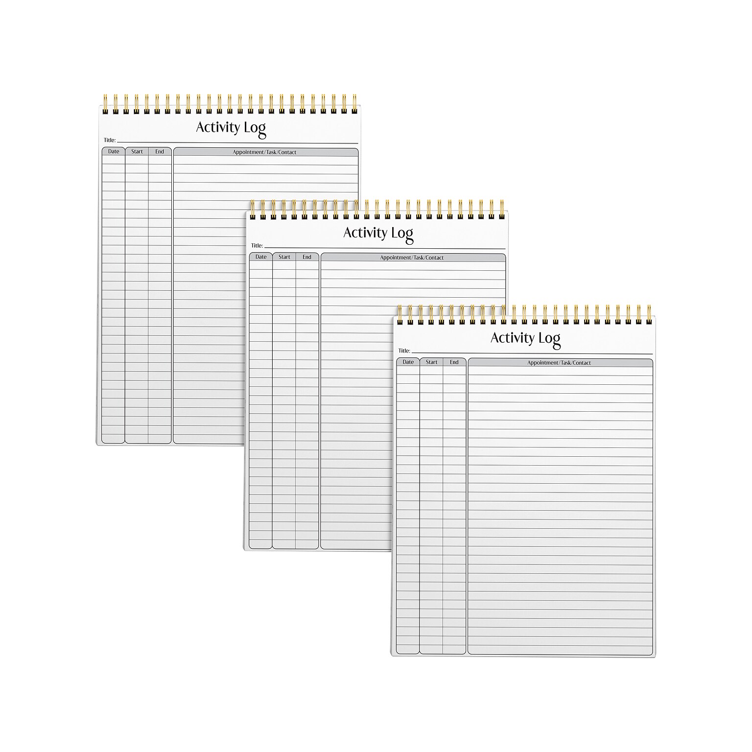 Better Office Activity Log Notepad & Refill, 8.5 x 11, Ruled, White, 50 Sheets/Pad, 3 Pads/Pack (25827-3PK)