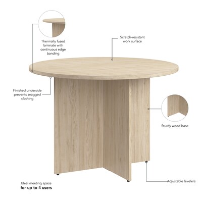 Bush Business Furniture 42"W Round Conference Table, Natural Elm (99TB42RNE)
