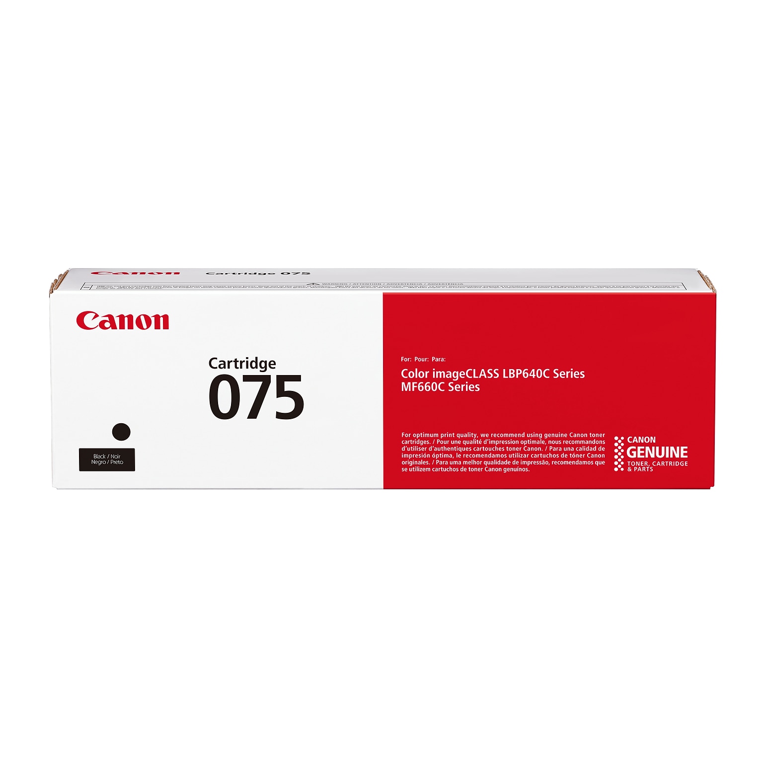 Canon 075 Black Standard Yield Toner Cartridge, Prints Up to 1,300 Pages (6365C001)