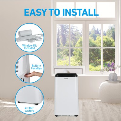 Coby 115-Volt 12,000 BTU (8,150 BTU DOE) Portable Air Conditioner, with Remote, White (CBPAC815H)