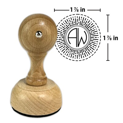 Custom Premium Round Wood Stamp 50RD, 1 7/8 Diameter