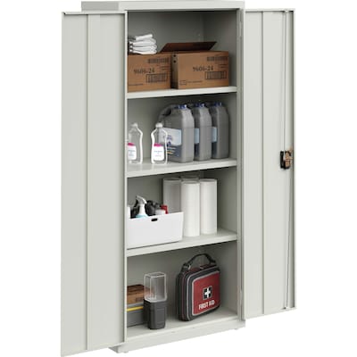 Lorell Fortress Steel Storage Cabinet with 4-Shelves, Gray (LLR69830LGY)