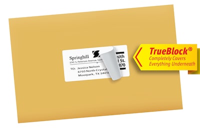 Avery TrueBlock Laser Shipping Labels, 2" x 4", White, 10 Labels/Sheet, 100 Sheets/Box (5163)