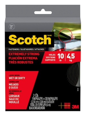 Scotch Extreme Fasteners,  1 x 10 ft., Black (RF6761)