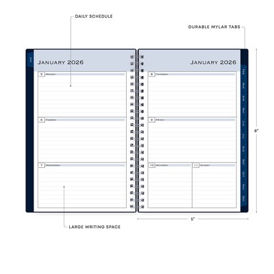 2026 Blue Sky Passages/Solid Navy 5" x 8" Weekly & Monthly Personal Planner (148657-26)