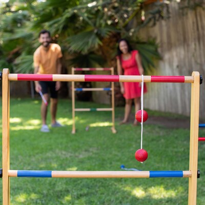 YardGames Wooden Double Ladder Toss Set Yard Game, Assorted Colors (LADDER-07)