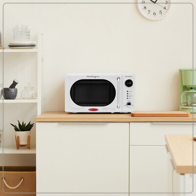 Nostalgia 0.7 Cubic Foot Countertop Microwave, White (NRMO7WH6A)