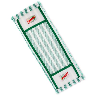Libman QuickGlide Microfiber 18 Wet Mop Pad, Green/White, 6/Carton (0119)