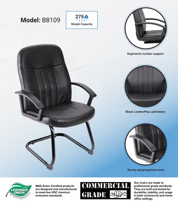 Boss Office Products Leather Guest Armchair (B8109)