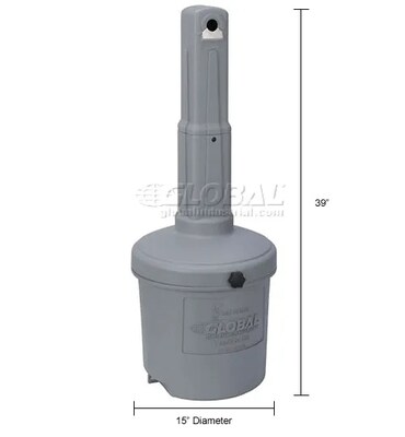 Global Industrial Outdoor Ashtray, 5 Gallon, Gray (245133GY)