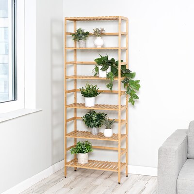 Honey-Can-Do 6-Tier Bamboo Shelf, 64" x 23.6" x 10", Natural (SHF-09979)