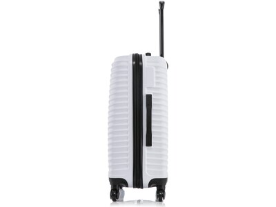 DUKAP Adly 24" Hardside Suitcase, 4-Wheeled Spinner, TSA Checkpoint Friendly, White (DKADL00M-WHI)
