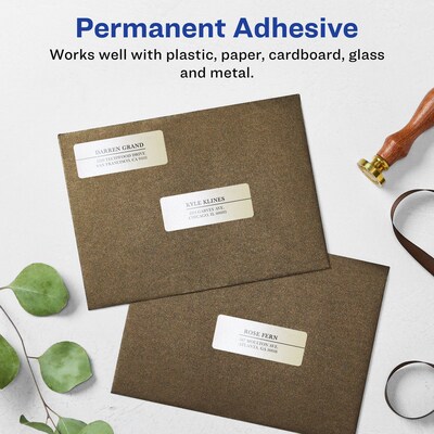 Avery Laser/Inkjet Rectangle Pearlized Labels, 1.5" x 2.75", Ivory, 500 Labels/Box (94230)