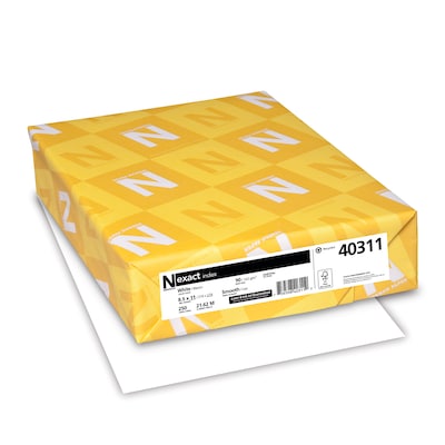 Exact Index Paper, 8.5 x 11, 90 lb., White, 250 Sheets/Pack (40311 / 49311)