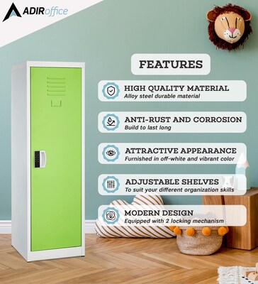 AdirOffice 48H Single Tier Green Storage Locker (ADI629-01-GRN-DL)