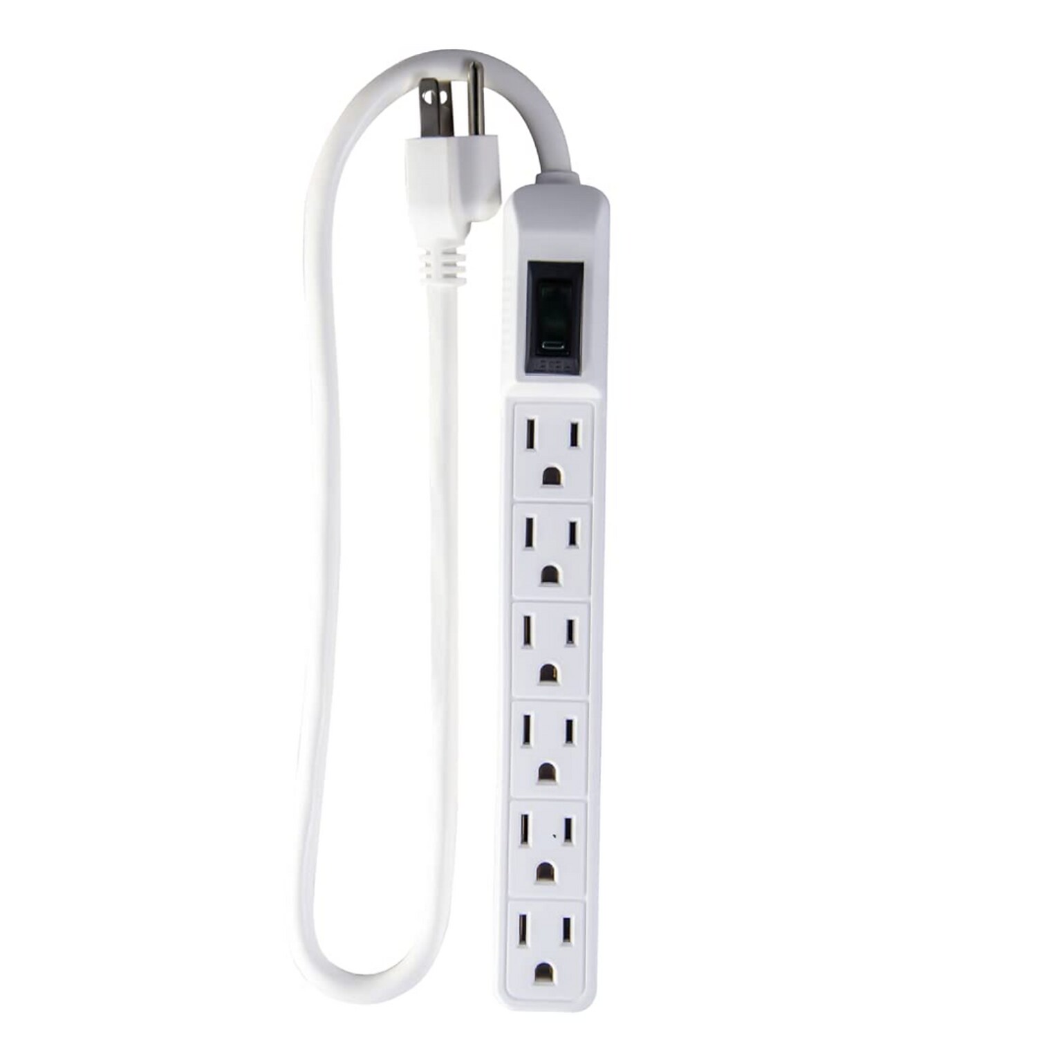 Power by GoGreen 6 Outlet Mini Surge Protector, 2 Cord, White (GG-16103MIN)
