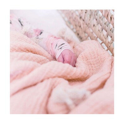 Baby Crane 6-Layer Muslin Blanket, Desert Rose (BC-140BL-1)