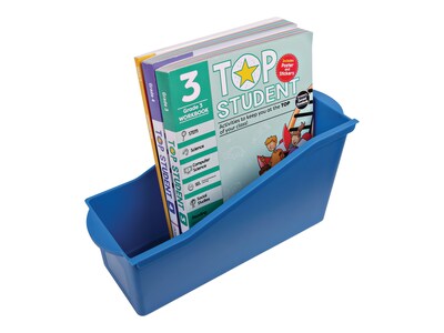 Deflect-O Polypropylene Book Bin, 7.35" x 5.34" x 14.2", Blue (39508BLU)