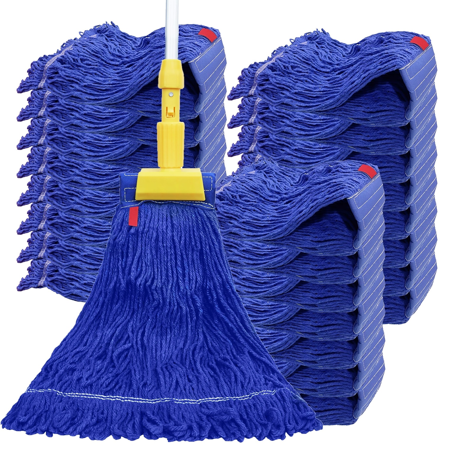 BISON LIFE Kleen Handler Blend Heavy Duty String Mop Head, Dark Blue, 24/Pack (BPHD-LEM-BD-DBL-24-1-24A)