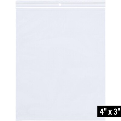 3 x 4 Reclosable Poly Bag, 4 Mil, Clear, 1000/Carton (PB7002)