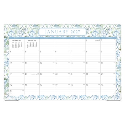 2027 Blue Sky 17 x 11 Monthly Desk Pad Calendar, White/Blue (160303)
