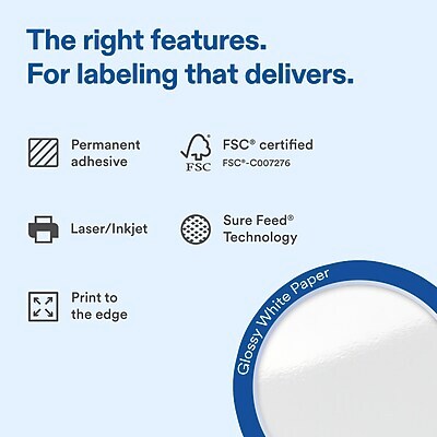 Avery Laser/Inkjet Sealing Labels, 5-7/8 x 4, White, 150 Labels/Box (19479370758)