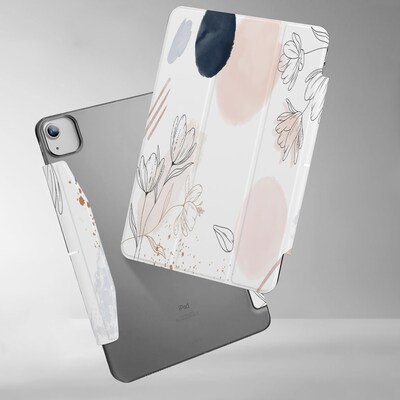 SaharaCase Venture Series Tri-Fold Folio Case for iPad Air 13" (M3/M2), Flower White (TB00412)