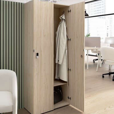 Bush Business Furniture Assure 72"H Single Tier Natural Elm Storage Lockers (AUS230NEK)