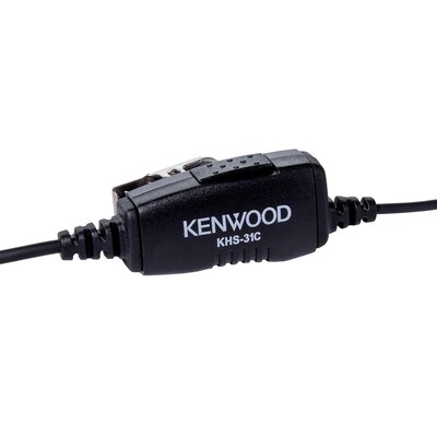 KENWOOD C-Ring Earbud Headset with In-Line Push-To-Talk Microphone, Black (KHS-31C)