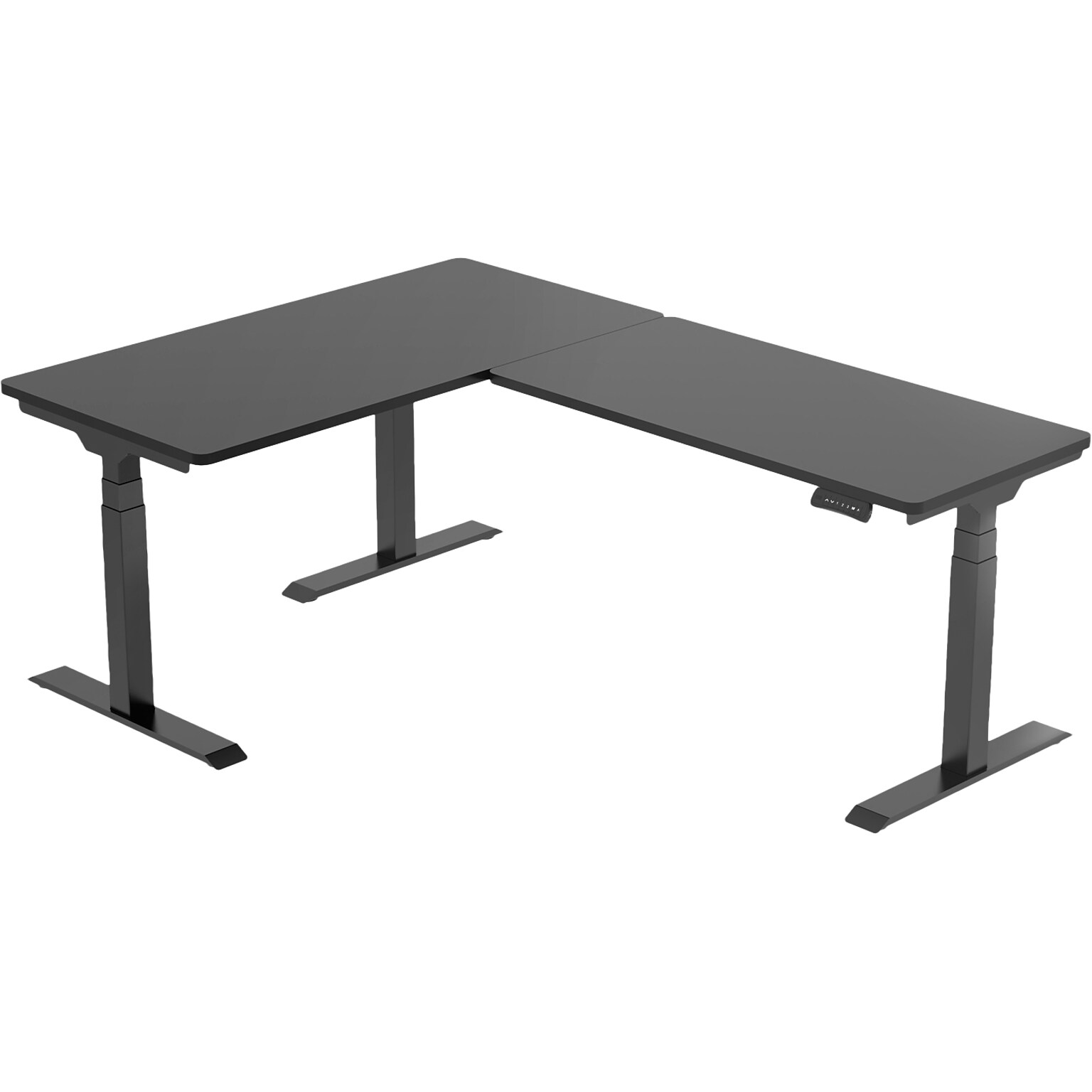 FlexiSpot E7 76W Electric L-Shaped Adjustable Standing Desk, Black (E7LB557624BLK)