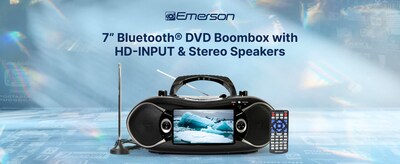 Emerson 7 Bluetooth DVD Boombox with AM/FM Radio & Stereo Speakers (EDL-2870H-BK)