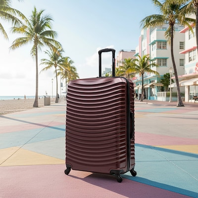 DUKAP Adly 33.27 Hardside Suitcase, 4-Wheeled Spinner, TSA Checkpoint Friendly, Wine (DKADL00XL-WIN)