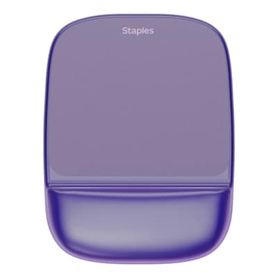 Staples TECH Gel Non-Skid Mouse Pad/Wrist Rest Combo, Purple (18265)