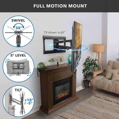 Mount-It! Pull Down Articulating Fireplace TV Mount for 42" to 80" TVs (MI-384)