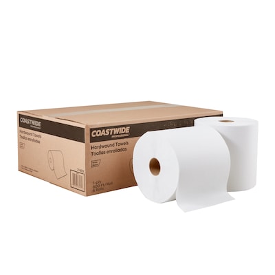 Coastwide Professional™ Recycled Hardwound Paper Towels, 1-Ply, 800 ft./Roll, 6 Rolls/Carton (CW20182)