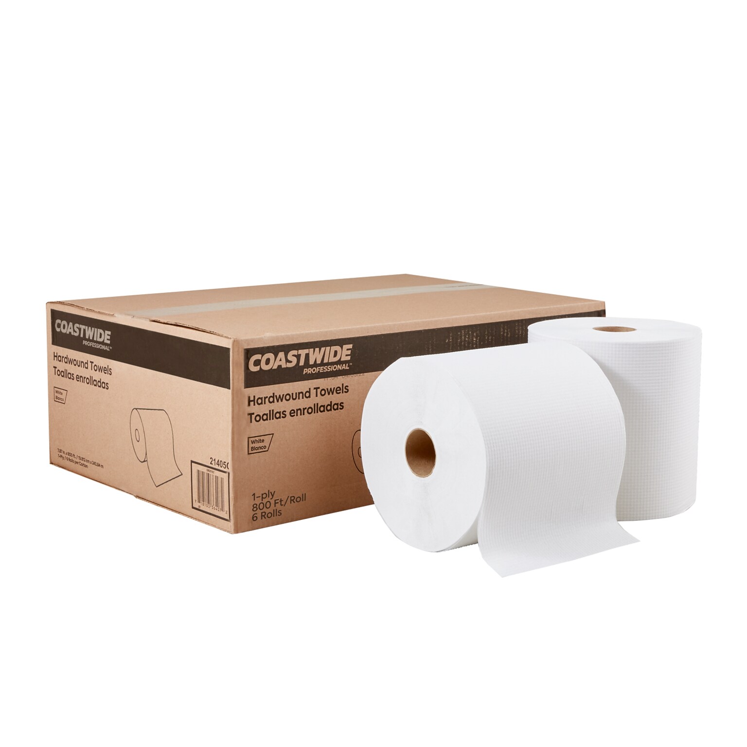 Coastwide Professional™ Recycled Hardwound Paper Towels, 1-Ply, 800 ft./Roll, 6 Rolls/Carton (CW20182)