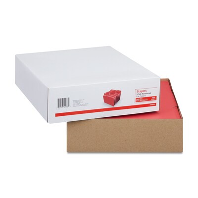Staples® Reinforced File Folders, 1/3 Cut Tab, Letter Size, Red, 100/Box (TR508978)