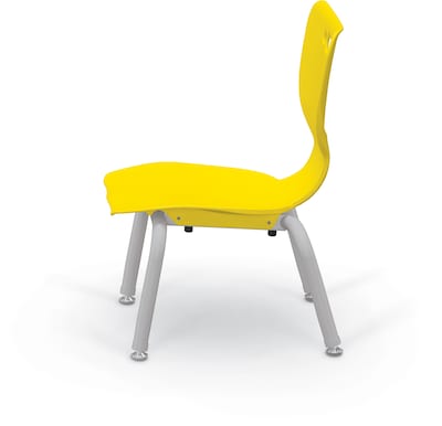MooreCo 10" Hierarchy Student Chair with 4 Legs, Yellow/Platinum Base (703673561860)
