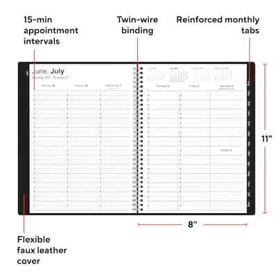 2026–2027 Staples 8 x 11 Academic Weekly and Monthly Appointment Book, Black (ST60363-27)